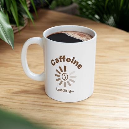 Caffeine Loading Ceramic Mug | Coffee Bean Design, For Coffee Lovers, Fun Gift Idea For Any Ocasion