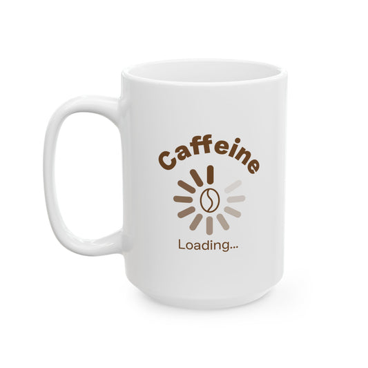 Caffeine Loading Ceramic Mug | Coffee Bean Design, For Coffee Lovers, Fun Gift Idea For Any Ocasion