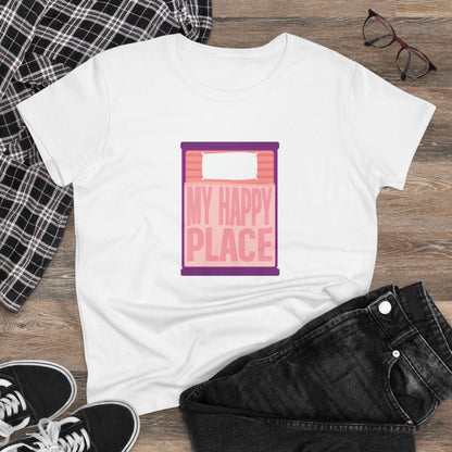 My Happy Place, MY Bed Women's Shirt | Fun Shirt for Sleep Lovers and Relaxed Gift Idea