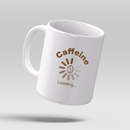 Caffeine Loading Ceramic Mug | Coffee Bean Design, For Coffee Lovers, Fun Gift Idea For Any Ocasion
