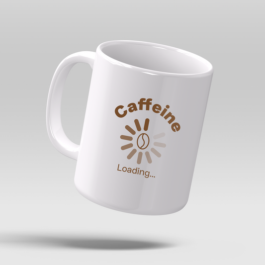 Caffeine Loading Ceramic Mug | Coffee Bean Design, For Coffee Lovers, Fun Gift Idea For Any Ocasion