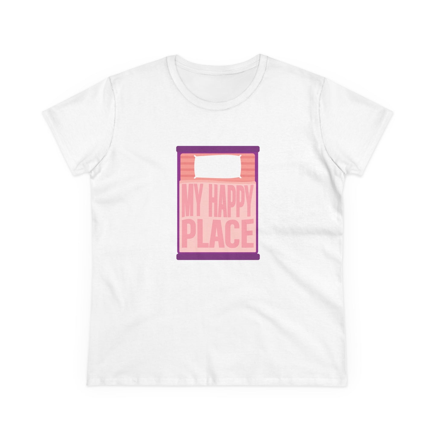 My Happy Place, MY Bed Women's Shirt | Fun Shirt for Sleep Lovers and Relaxed Gift Idea